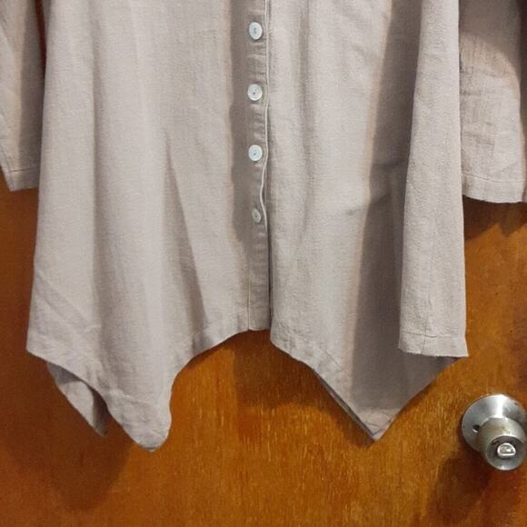 Soft Surroundings Women's Tan Khaki Boho Lagenlook Slope Bottom Top Size XS - Picture 3 of 6